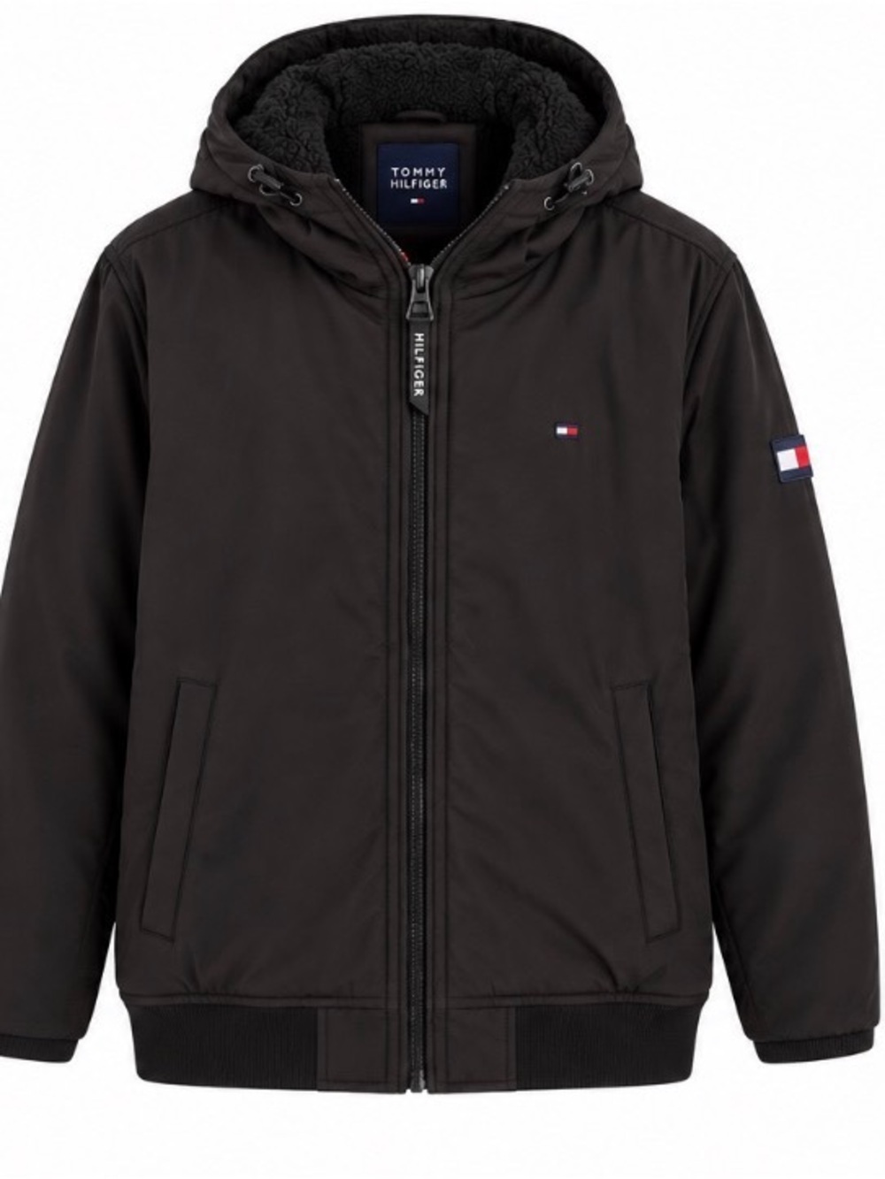 Tommy Hilfiger Kids Black Hooded Puffer Jacket
